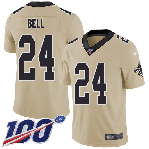 Men New Orleans Saints Limited Gold Vonn Bell Jersey NFL Football 24 100th Season Inverted Legend Jersey